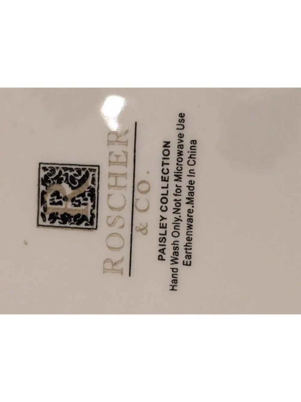 Roscher & Co Embossed Ceramic Bowl Fiscontinued Paisley Collection MCM Entertain